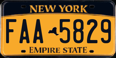 NY license plate FAA5829