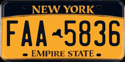 NY license plate FAA5836