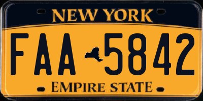 NY license plate FAA5842