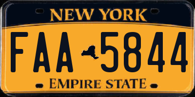 NY license plate FAA5844