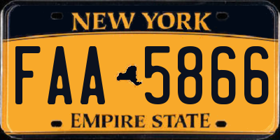 NY license plate FAA5866