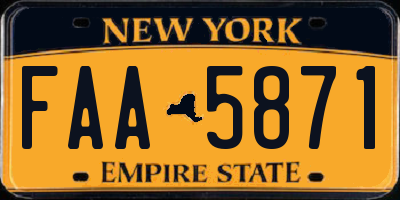 NY license plate FAA5871