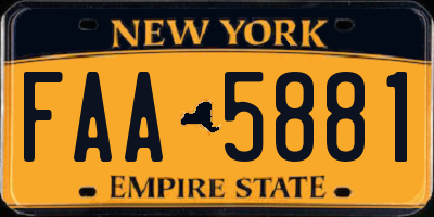 NY license plate FAA5881