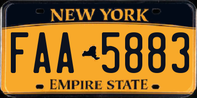 NY license plate FAA5883