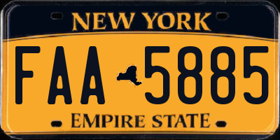 NY license plate FAA5885