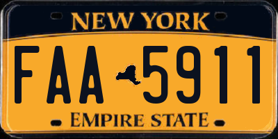 NY license plate FAA5911