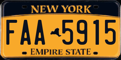 NY license plate FAA5915