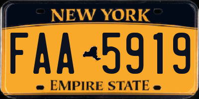 NY license plate FAA5919