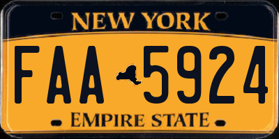 NY license plate FAA5924