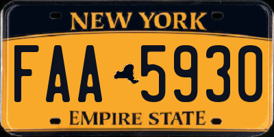 NY license plate FAA5930