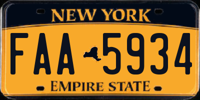 NY license plate FAA5934