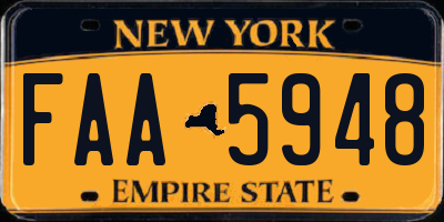 NY license plate FAA5948