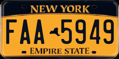 NY license plate FAA5949