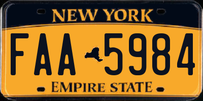 NY license plate FAA5984