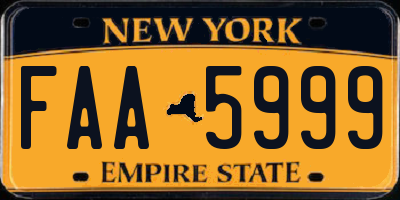 NY license plate FAA5999