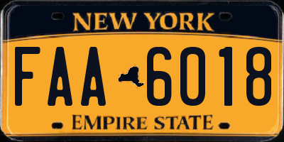 NY license plate FAA6018
