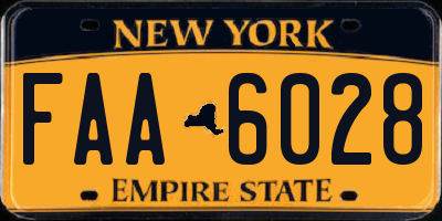 NY license plate FAA6028