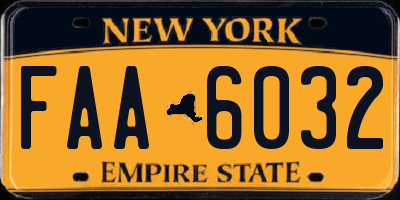 NY license plate FAA6032