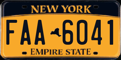 NY license plate FAA6041