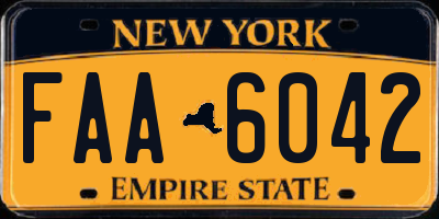 NY license plate FAA6042