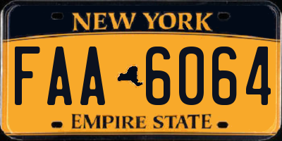 NY license plate FAA6064