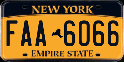 NY license plate FAA6066