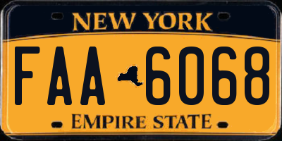 NY license plate FAA6068