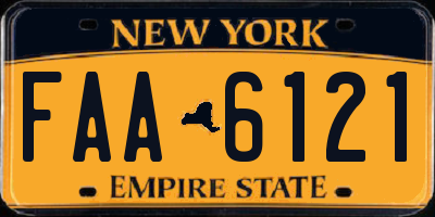 NY license plate FAA6121