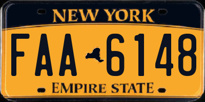 NY license plate FAA6148