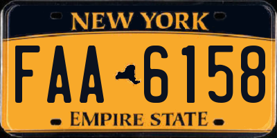NY license plate FAA6158