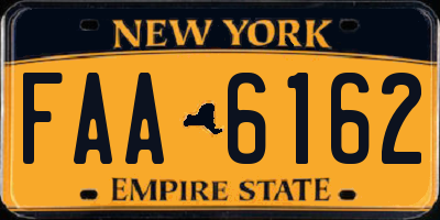NY license plate FAA6162