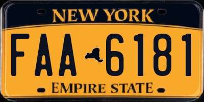 NY license plate FAA6181