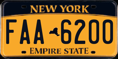 NY license plate FAA6200