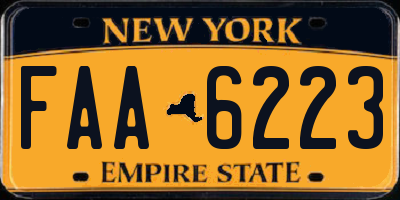 NY license plate FAA6223
