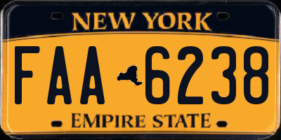 NY license plate FAA6238