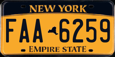 NY license plate FAA6259