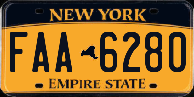NY license plate FAA6280