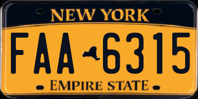 NY license plate FAA6315