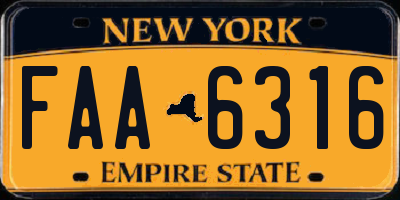 NY license plate FAA6316