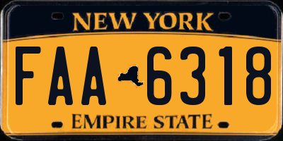 NY license plate FAA6318