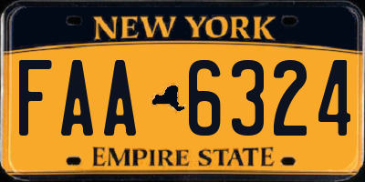 NY license plate FAA6324