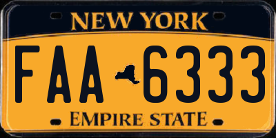 NY license plate FAA6333