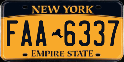 NY license plate FAA6337