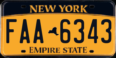 NY license plate FAA6343