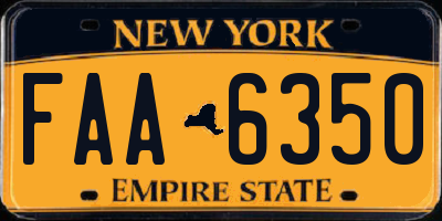 NY license plate FAA6350