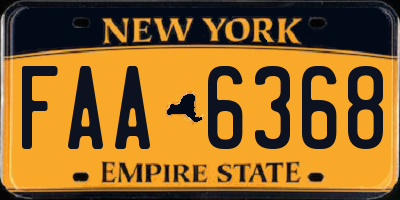 NY license plate FAA6368
