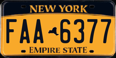 NY license plate FAA6377