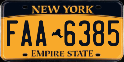 NY license plate FAA6385