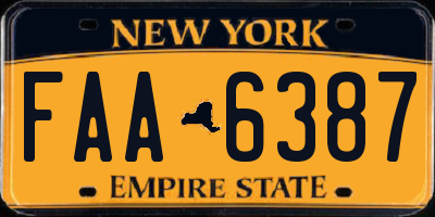 NY license plate FAA6387