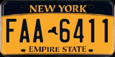 NY license plate FAA6411